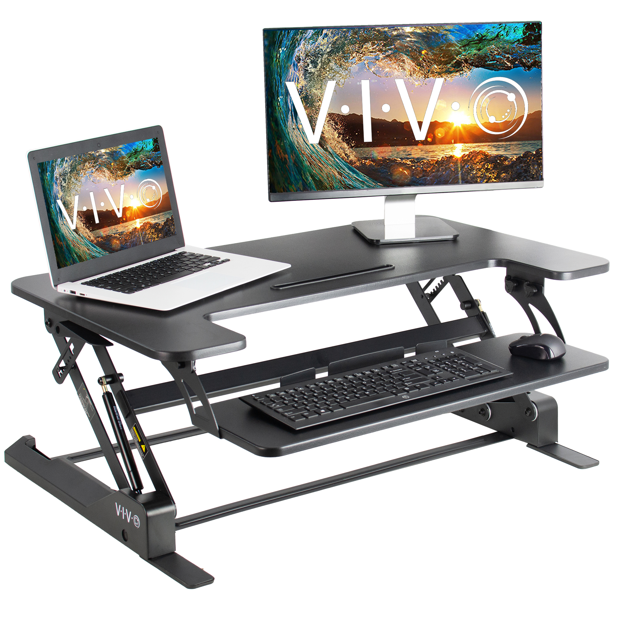 Used Vivo Height Adjustable Standing Desk Riser Tabletop Sit To