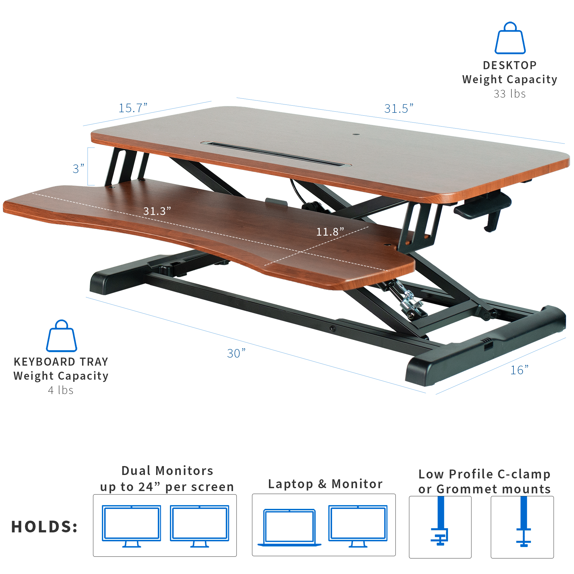 height adjustable standing desk converter vivo