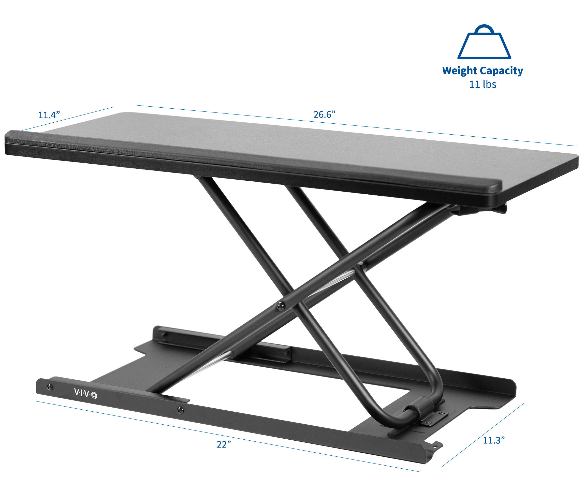 Vivo Black Ergonomic Heavy Duty Scissors Lift Keyboard And Mouse Riser