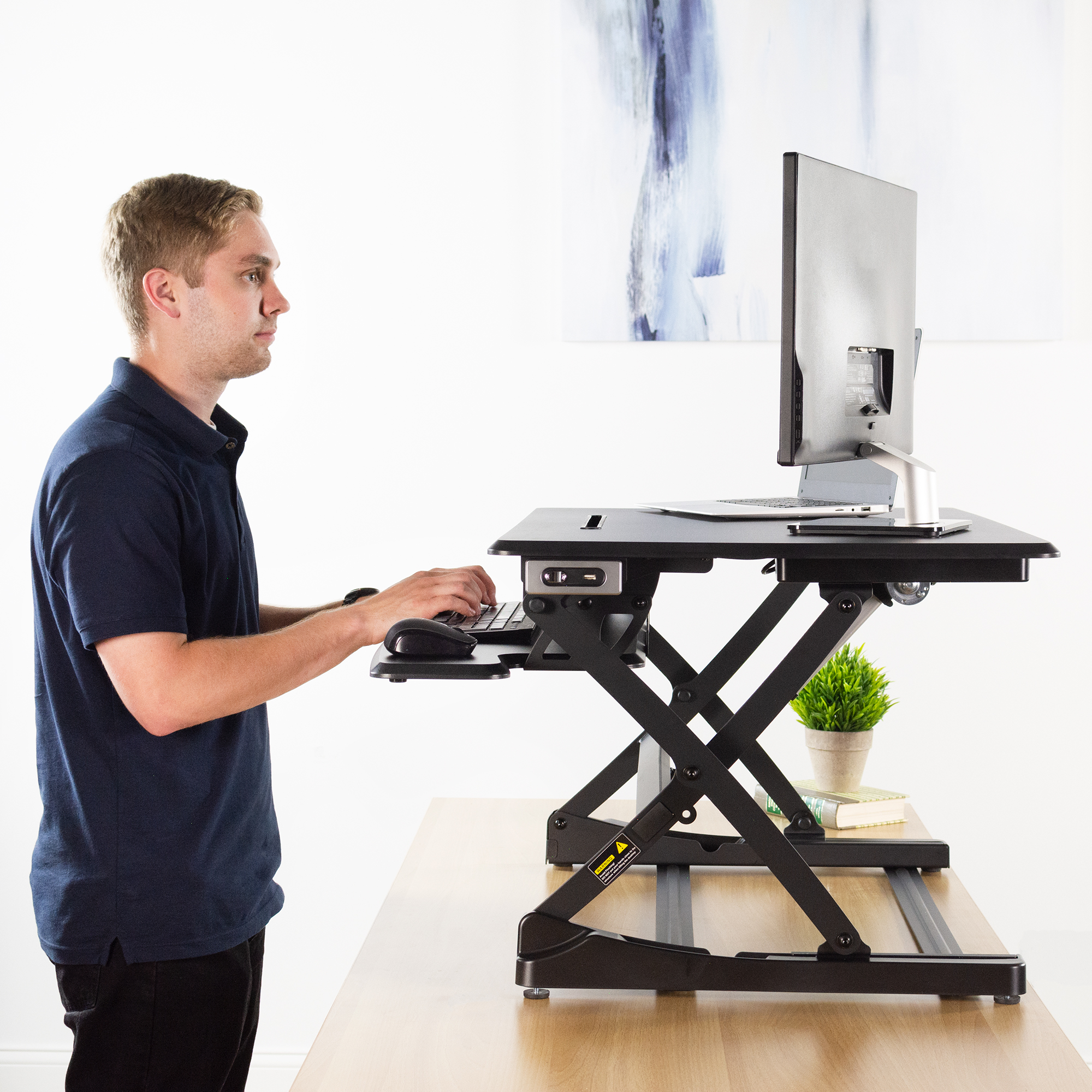 vivo electric height adjustable standing desk converter