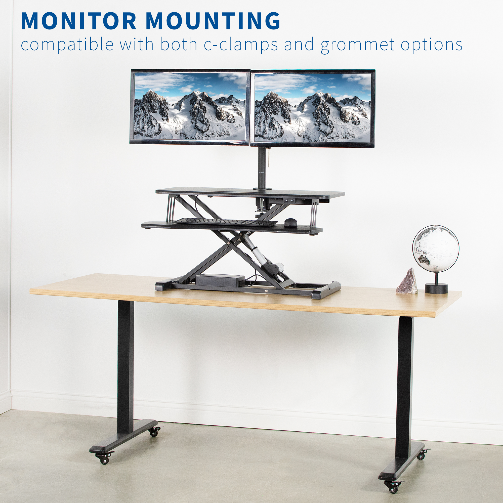 vivo electric height adjustable standing desk converter
