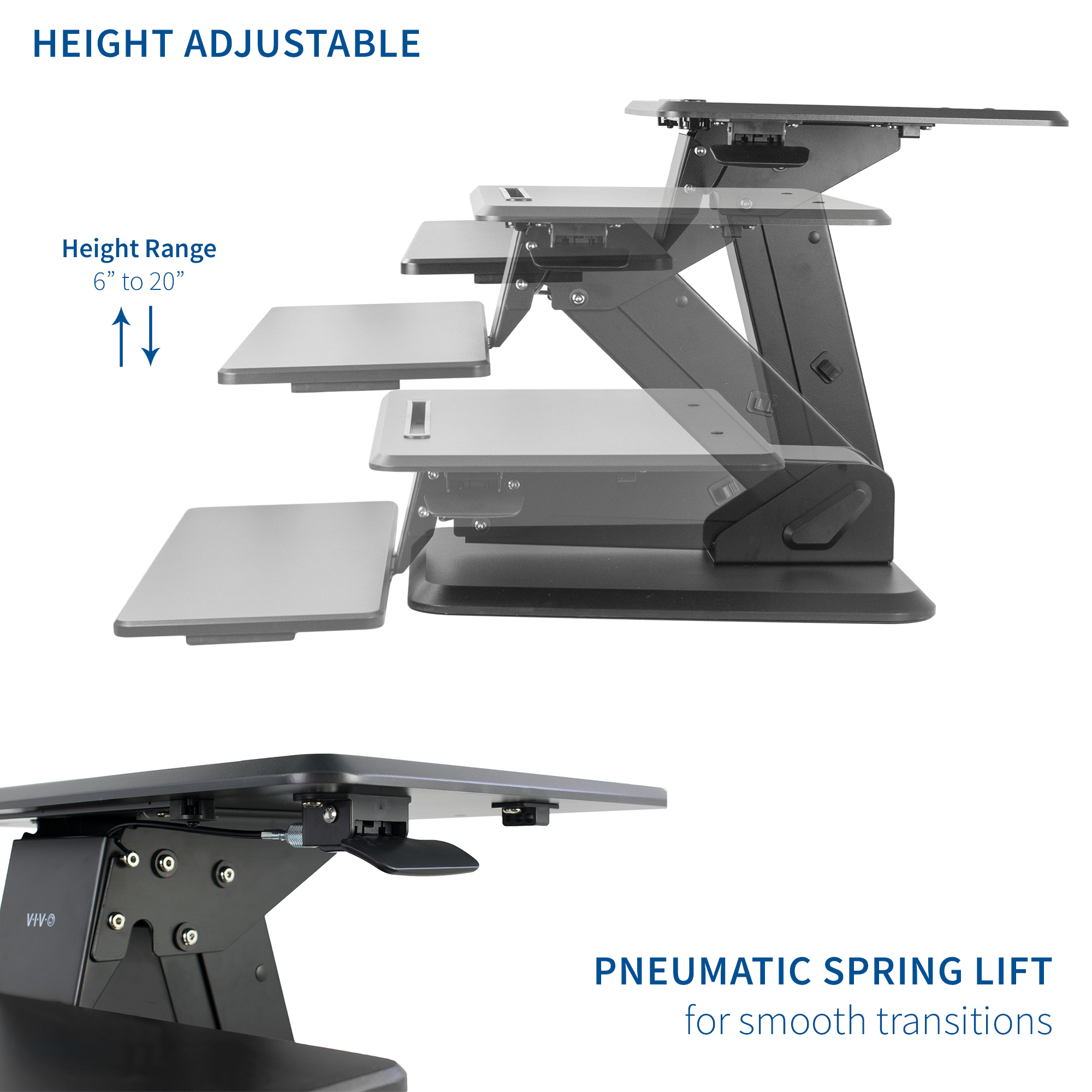 vivo electric height adjustable standing desk converter