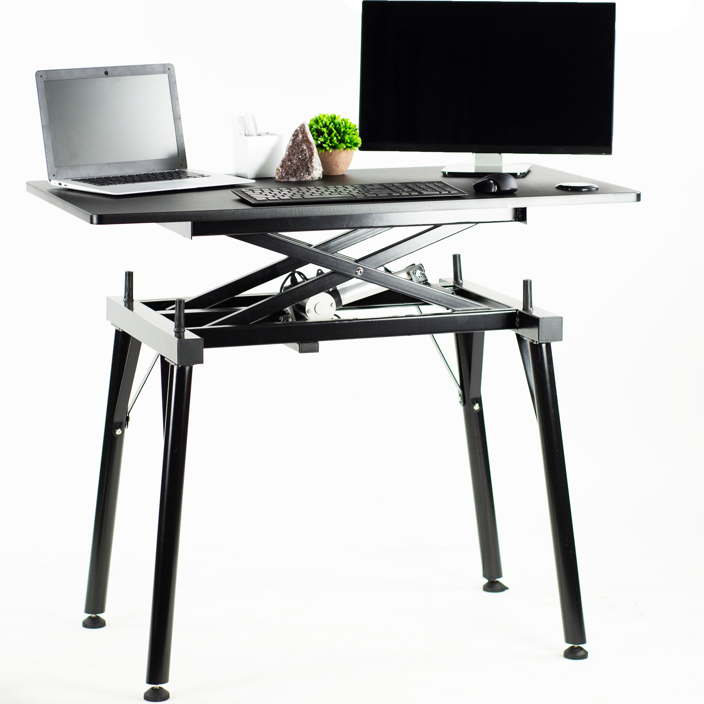 Vivo Black Electric Sit To Stand Height Adjustable Desk Frame With