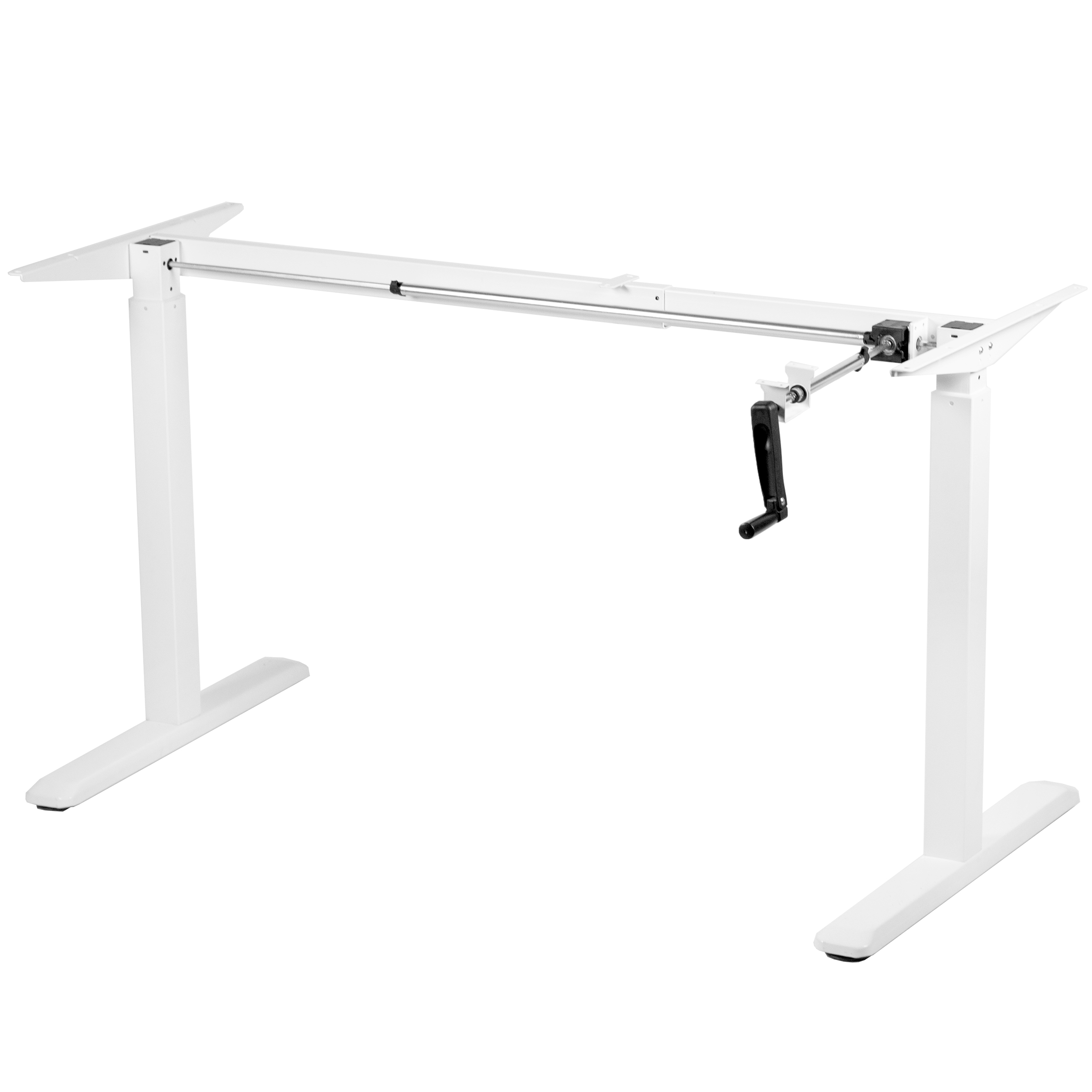 Used Vivo White Manual Height Adjust Stand Up Desk Frame Crank