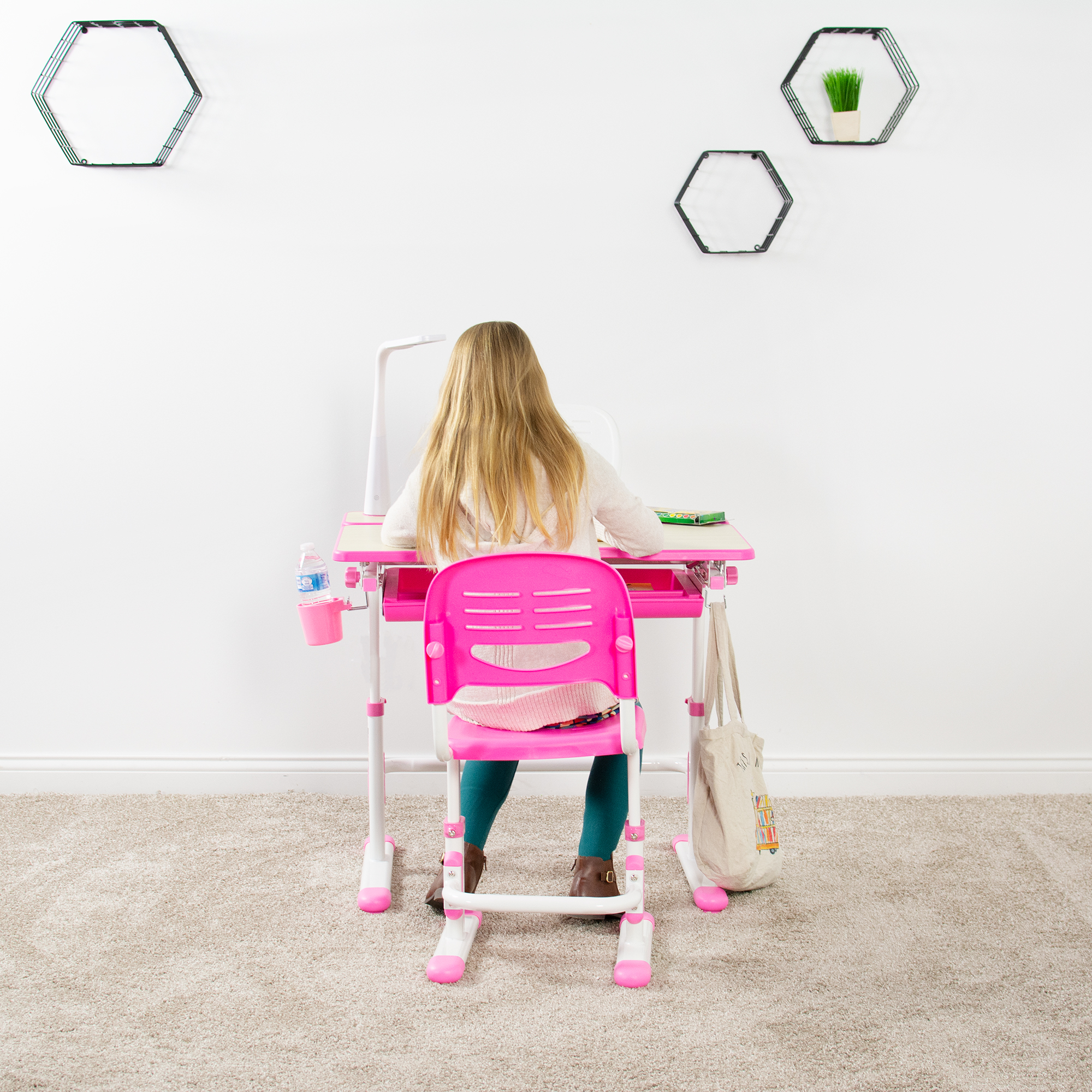 Deluxe Height Adjustable Children's Desk & Chair Kids Interactive