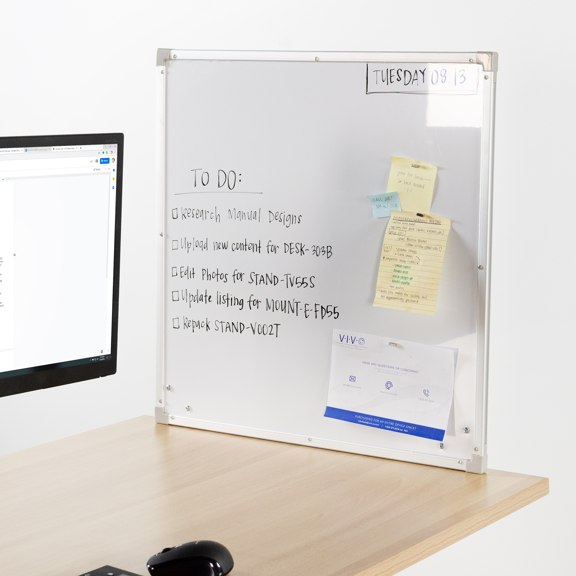 Vivo Clamp On Desk Dry Erase Board Divider 24 X 24 Magnetic Whiteboard 818538025422 Ebay