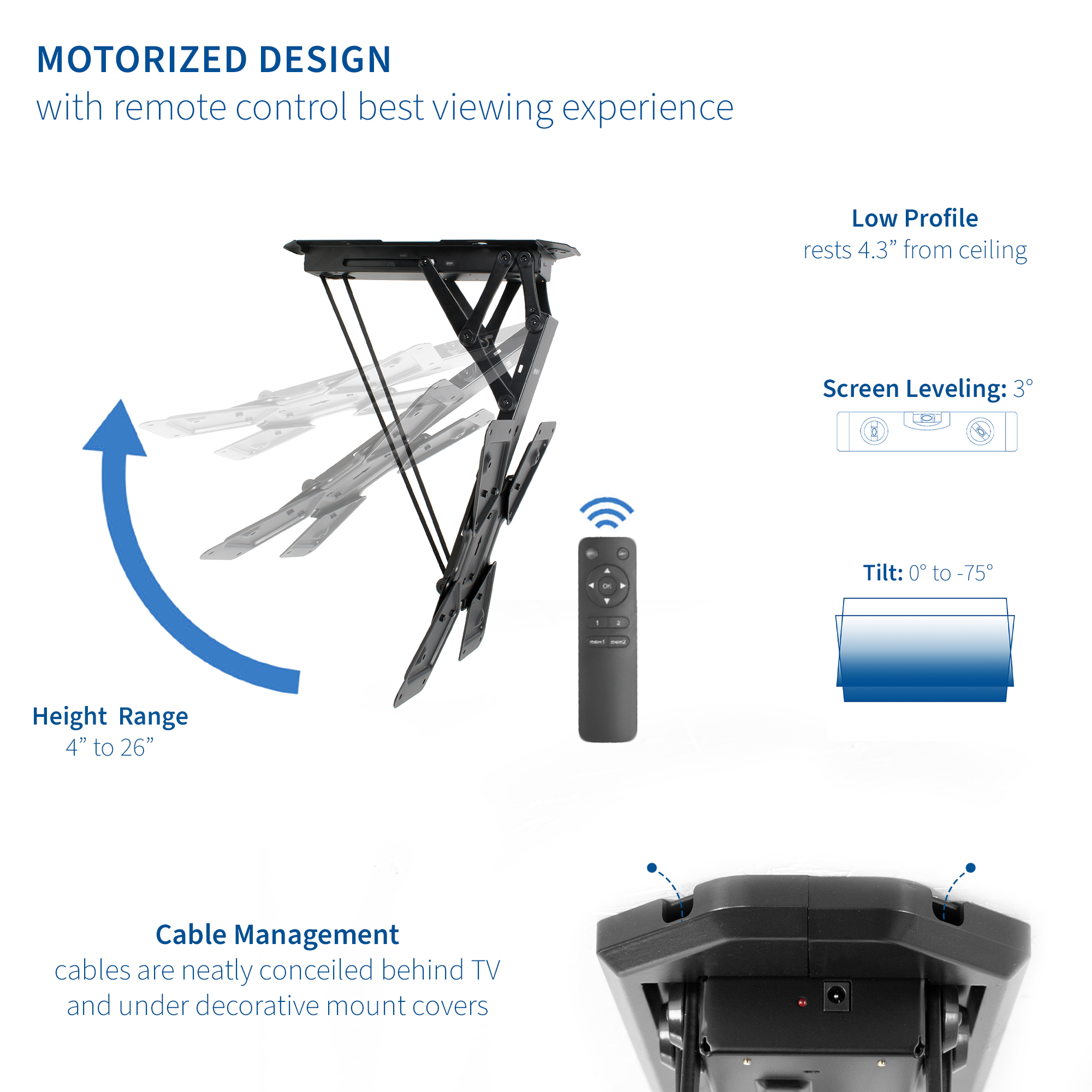 Details Zu Electric Motorized Flip Down Pitched Roof Ceiling Tv Mount For 23 To 55 Screen