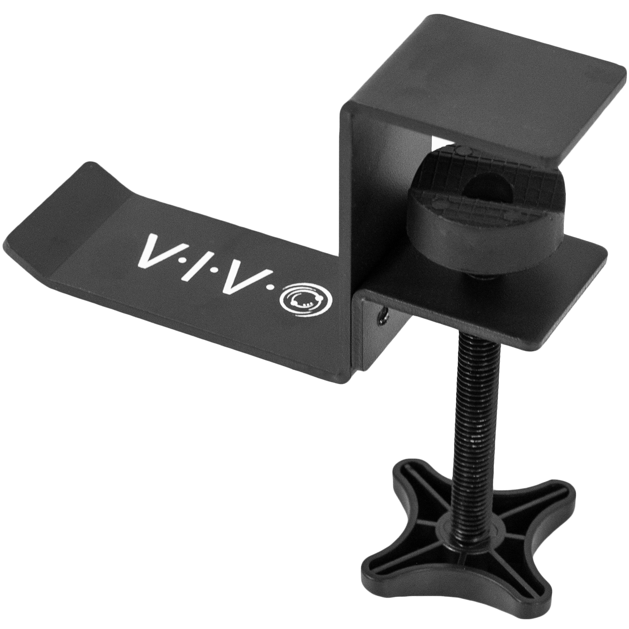 Vivo Black Metal Clamp On Headphone Holder Under Desk Mount