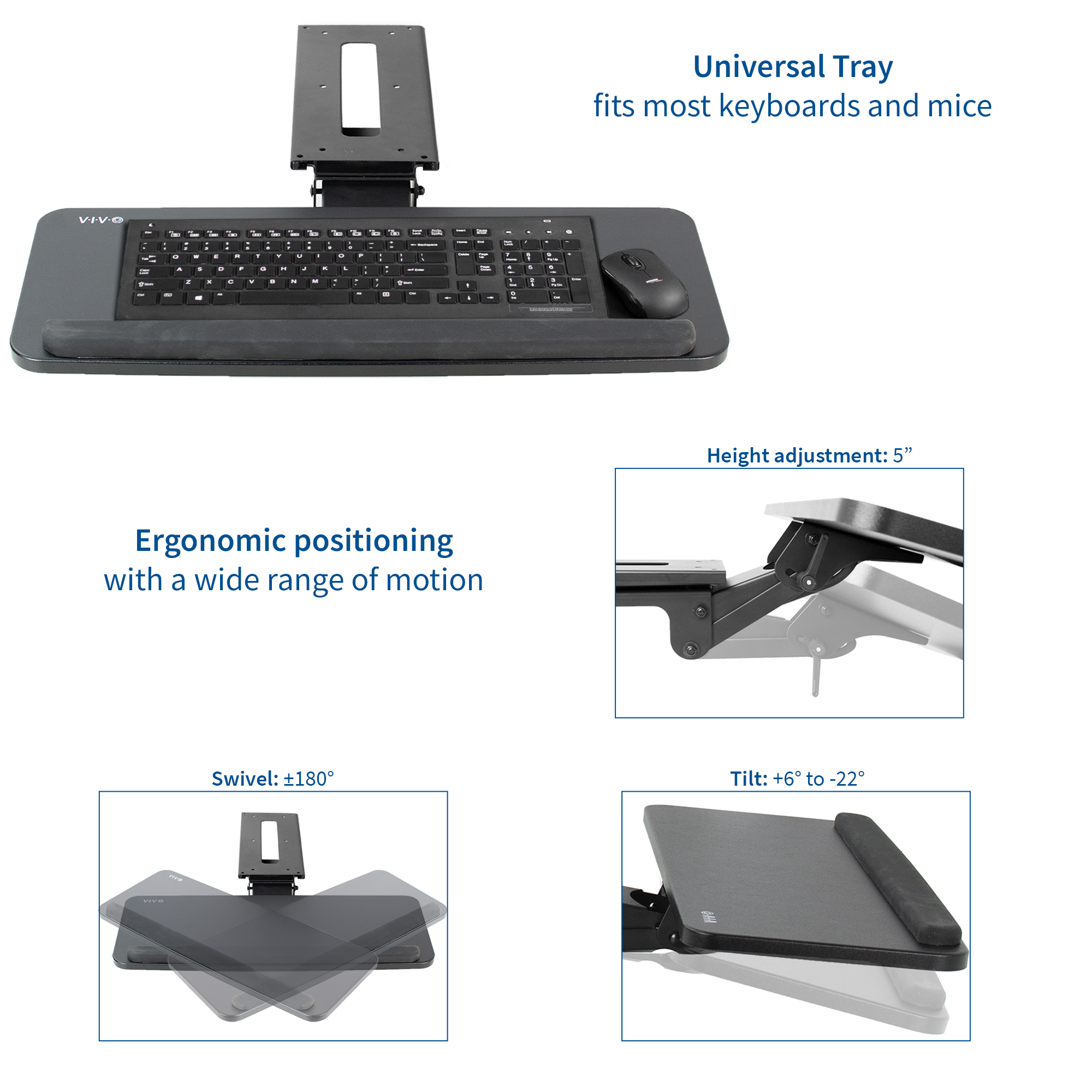 Коврик для Eureka Ergonomic under Desk Keyboard and Mouse Tray,
