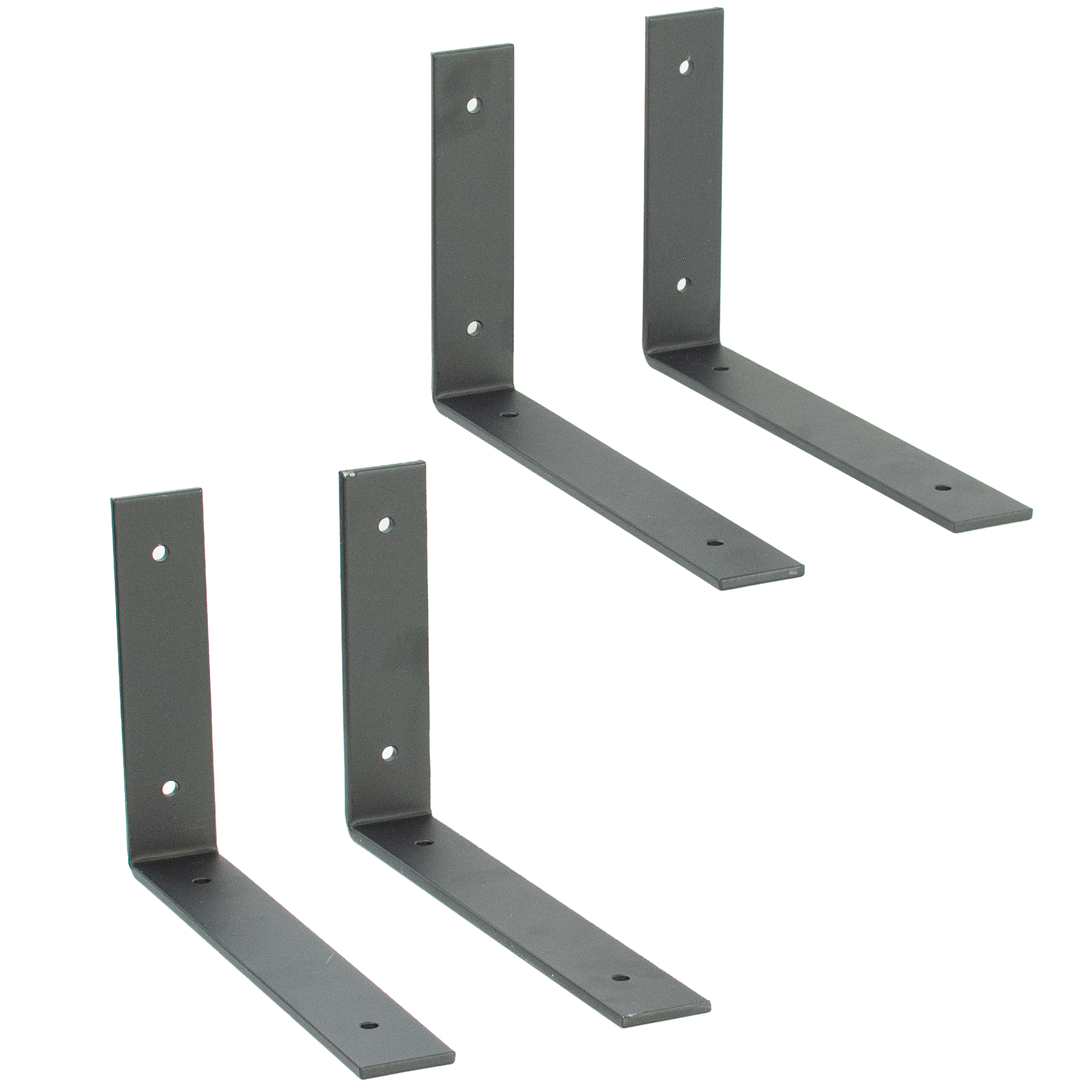 4 pcs VIVO Metal Angle Shelf BracketsModern J Hook Shelf Mounts