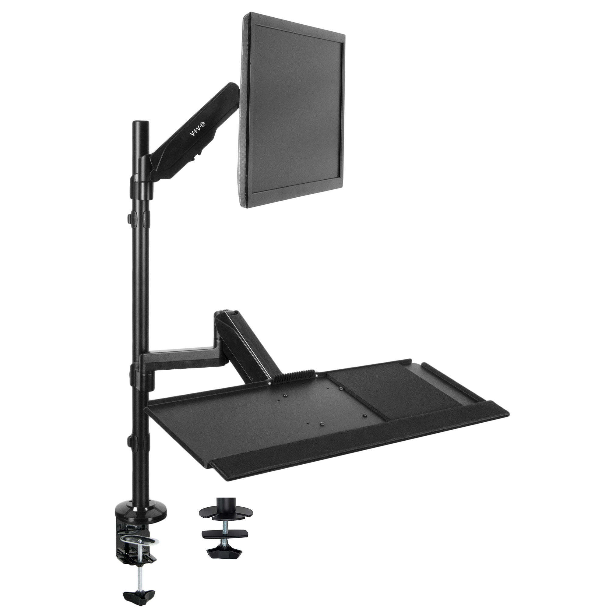 Used Vivo Sit Stand Height Adjust Pneumatic Arm Desk Mount For 1