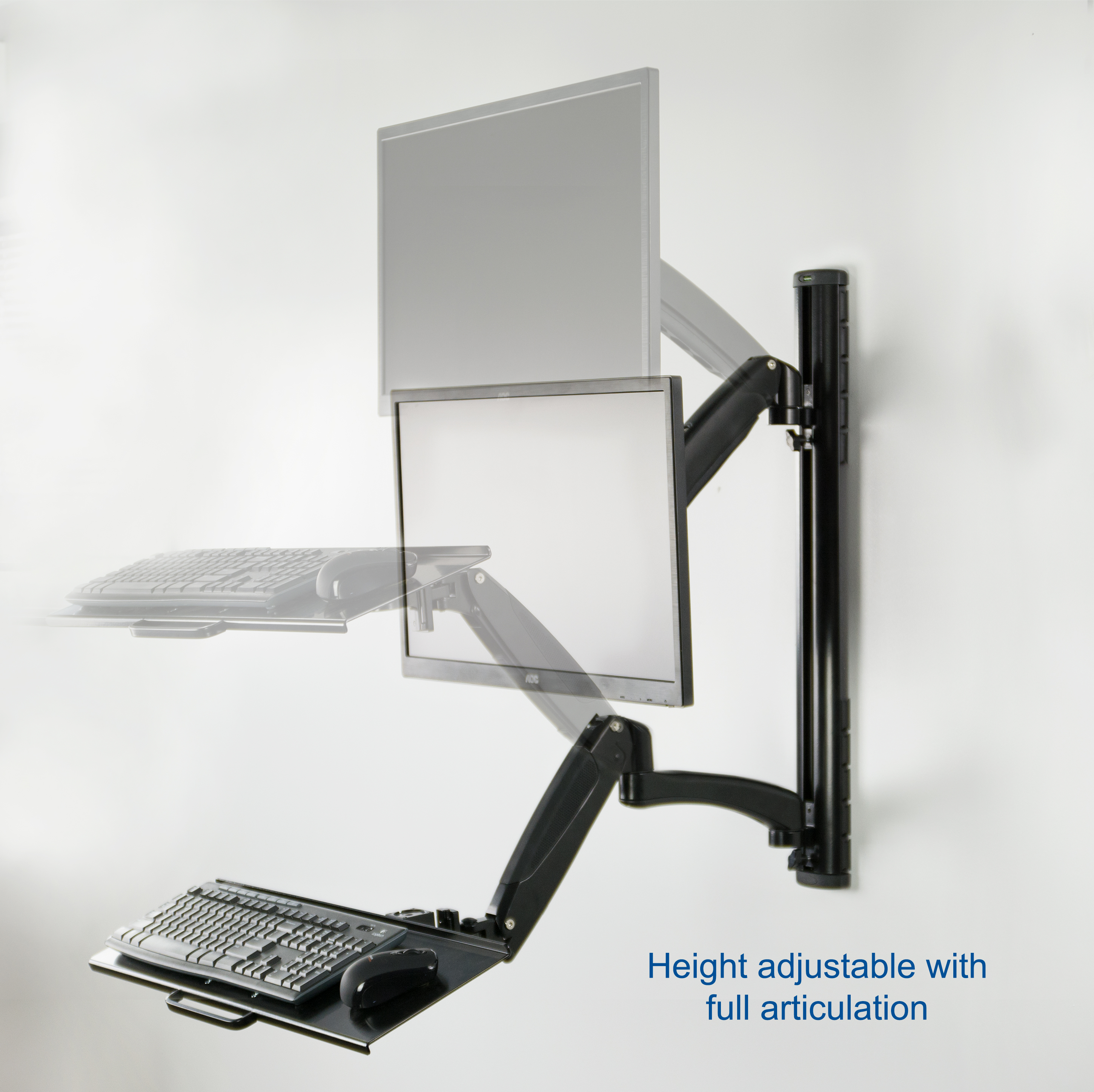 VIVO SitStand Wall Mount Counterbalance Adjustable Monitor Keyboard