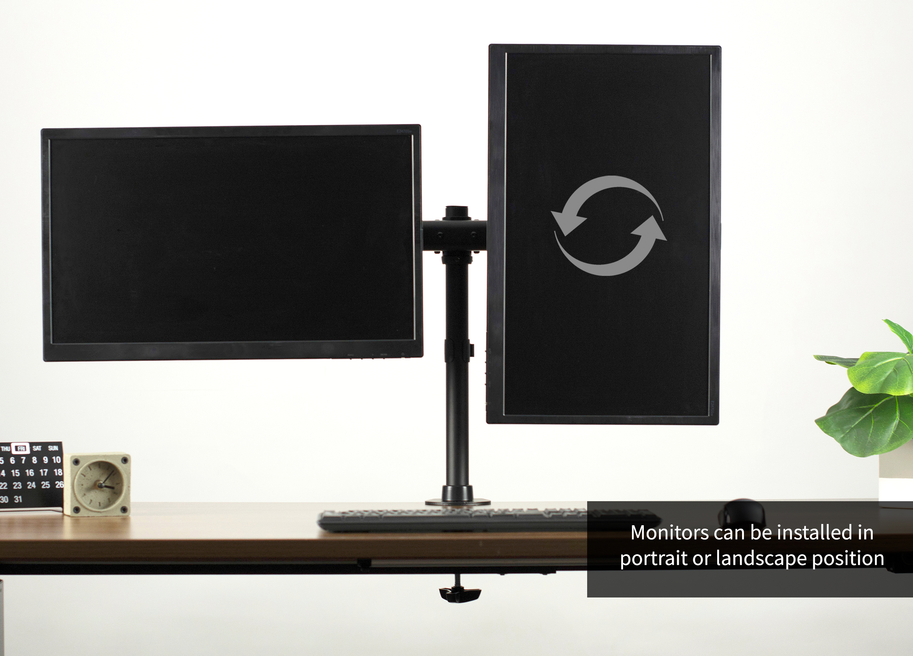 VIVO Dual Monitor Curved Horizontal Array Desk Mount Stand fits Screens ...