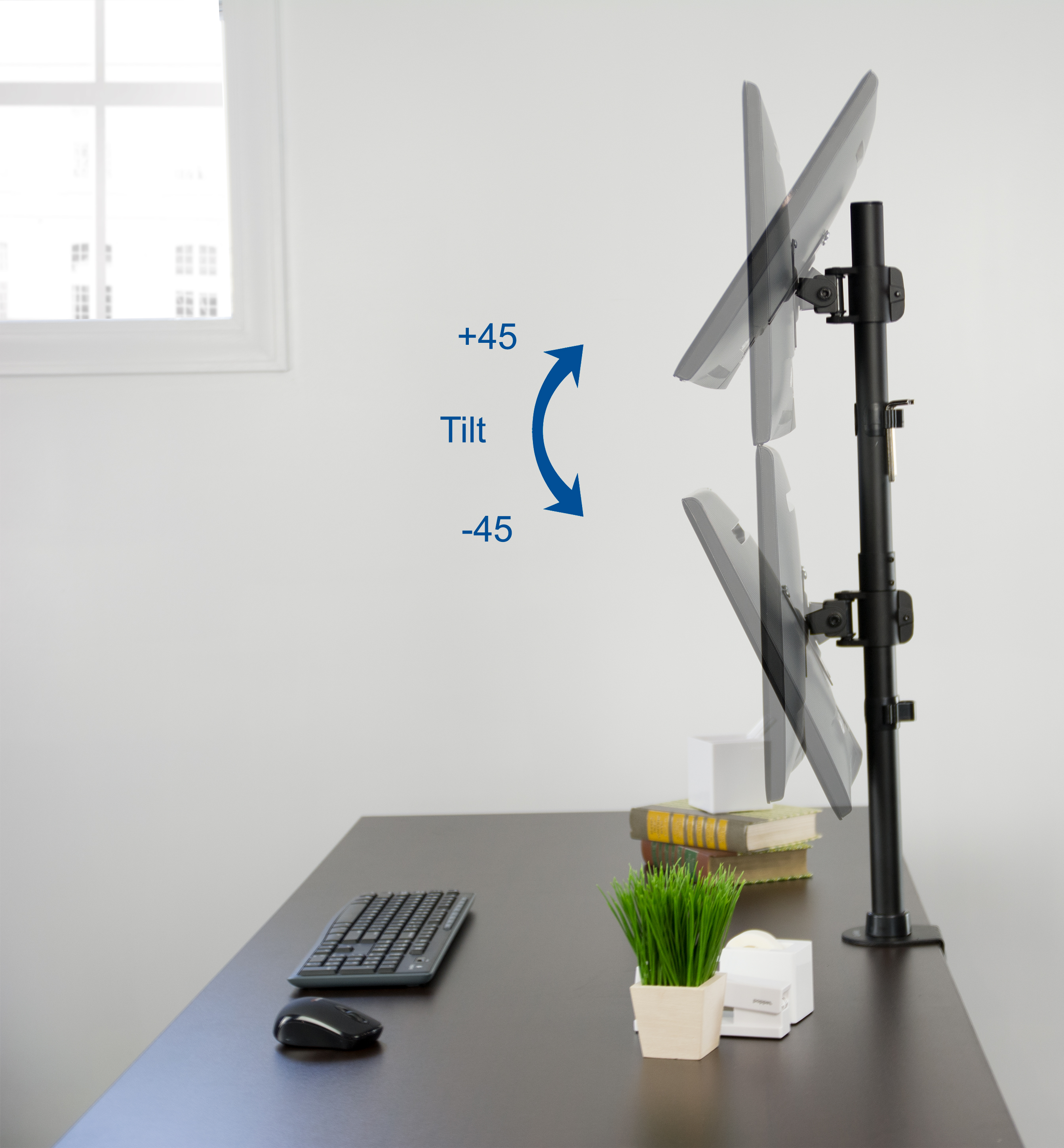 VIVO Dual Computer Monitor Desk Mount Stand Vertical Array | 2 Screens ...