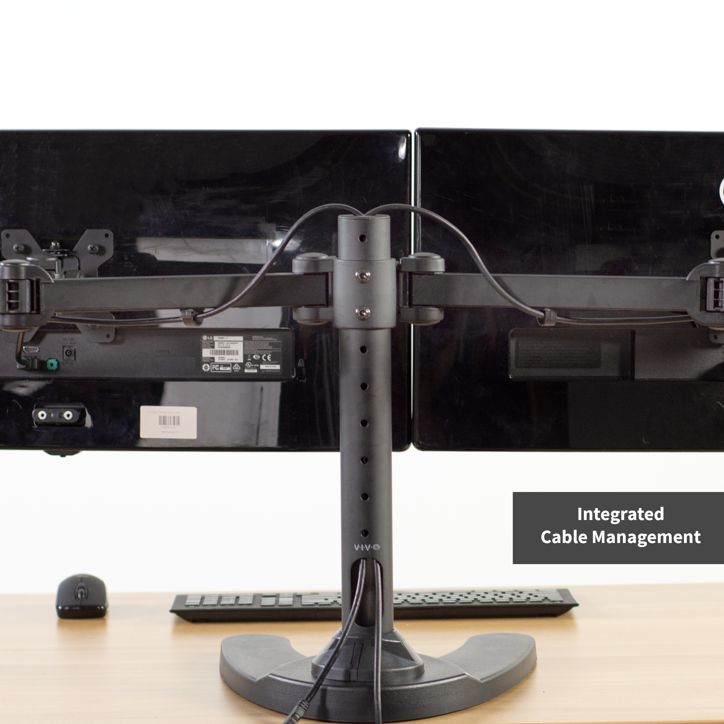 VIVO Freestanding Dual Computer Monitor Stand for Two Ultra Wide