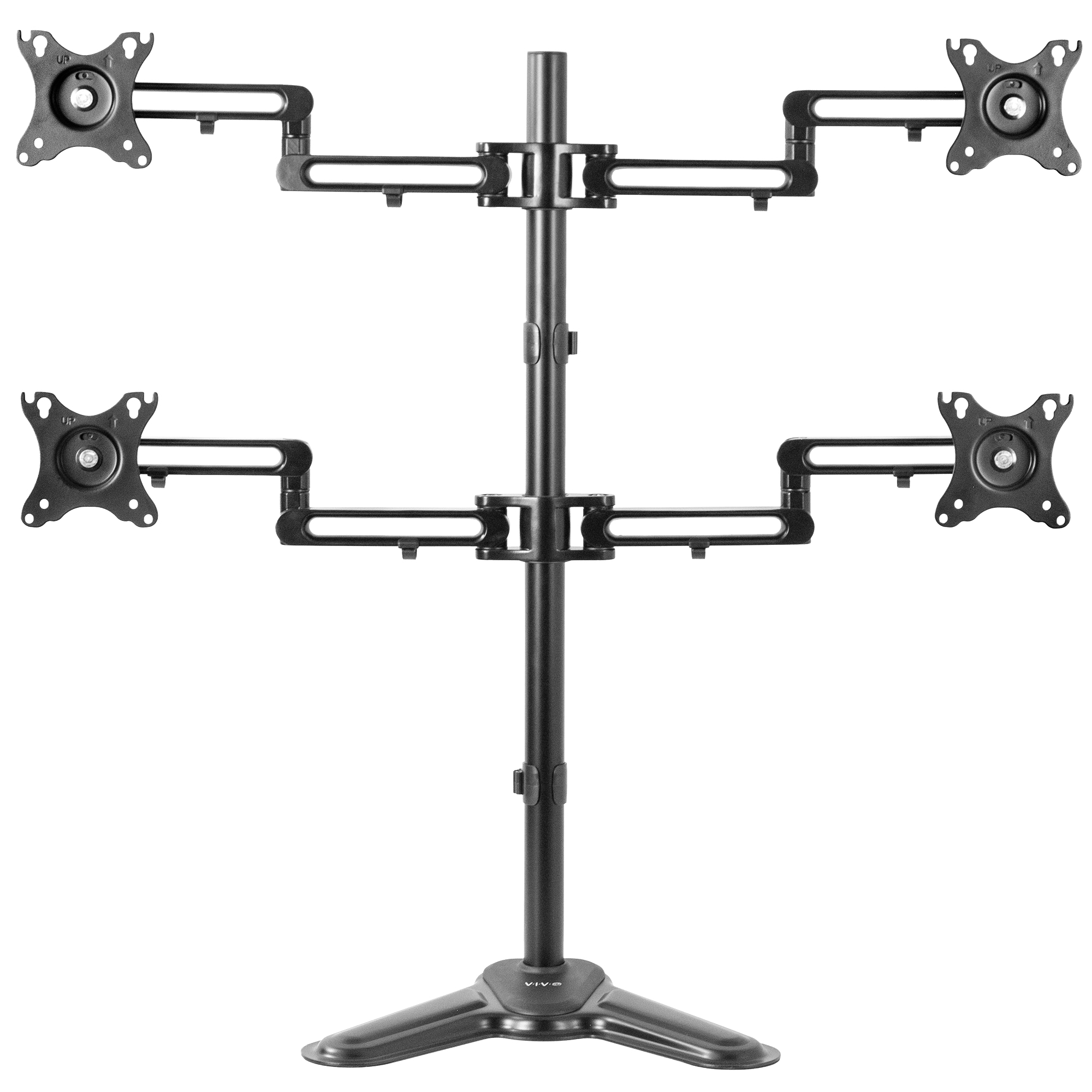 Quad Lcd Monitor Mount Fully Adjustable Desk Stand For 4 Screens